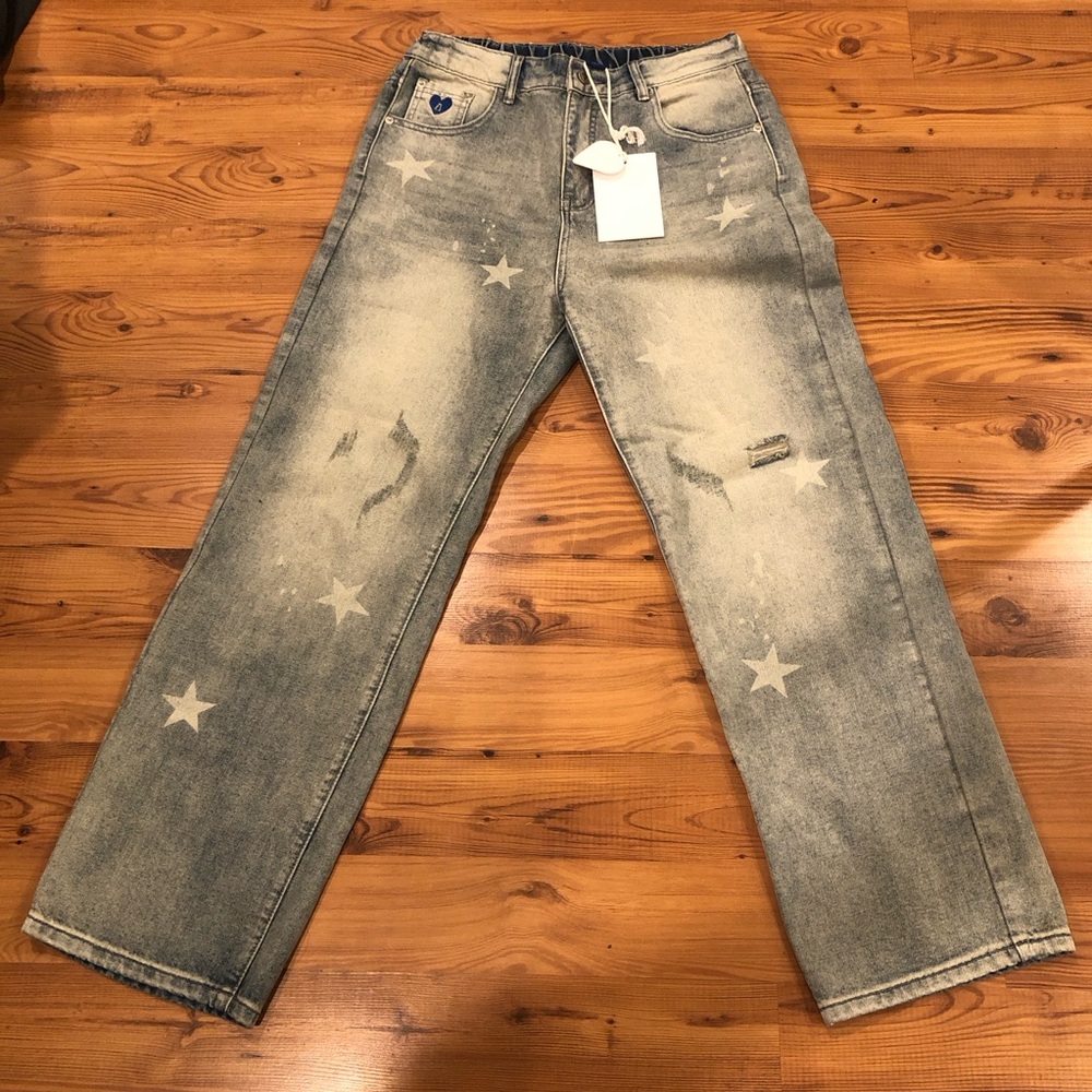 Aelfric Eden Baggy Jeans with Distressed Details & Stars